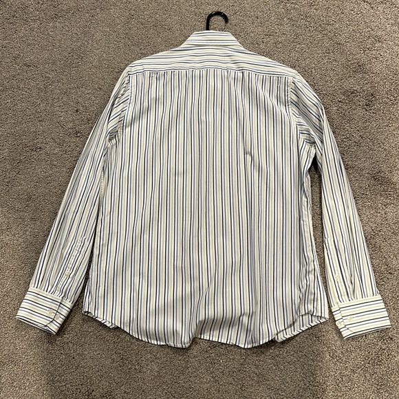 Mens Express Dress Shirt. White/Blue/Green size medium 15-15. - Picture 4 of 4